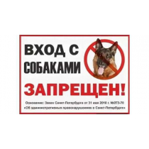 Таблички С собаками вход воспрещён